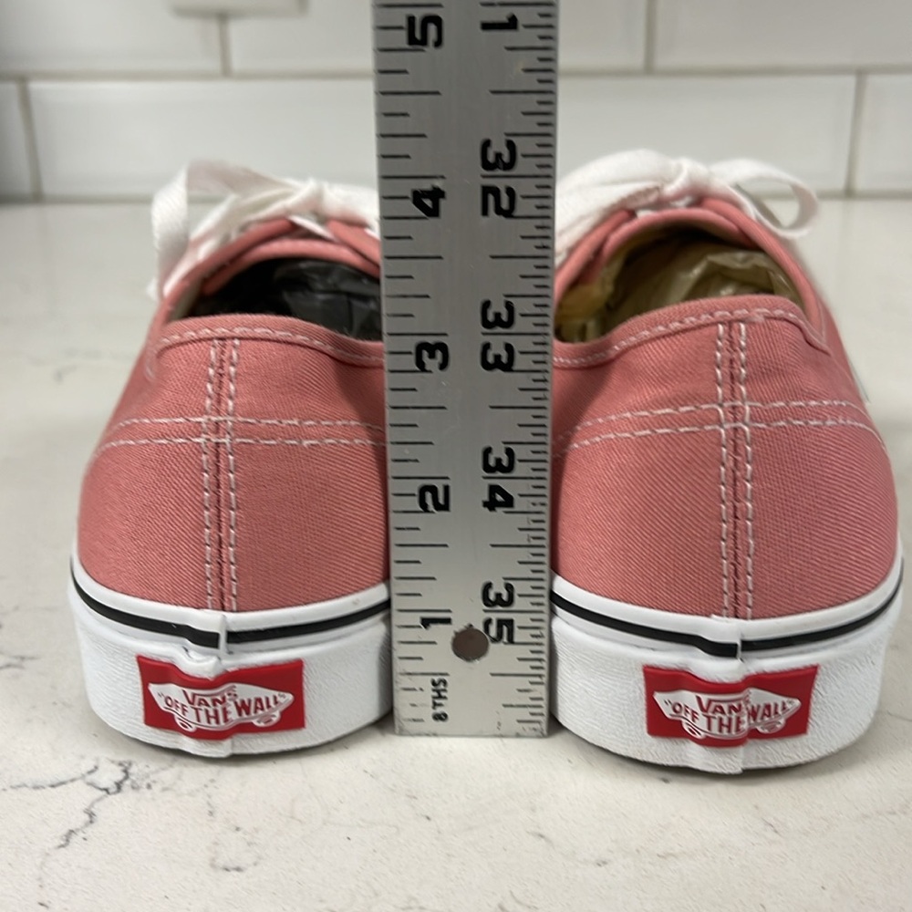 Vans Authentic Rosette & White Skate Shoes Size 8 Dusty Rose Pink Color - Picture 4 of 17
